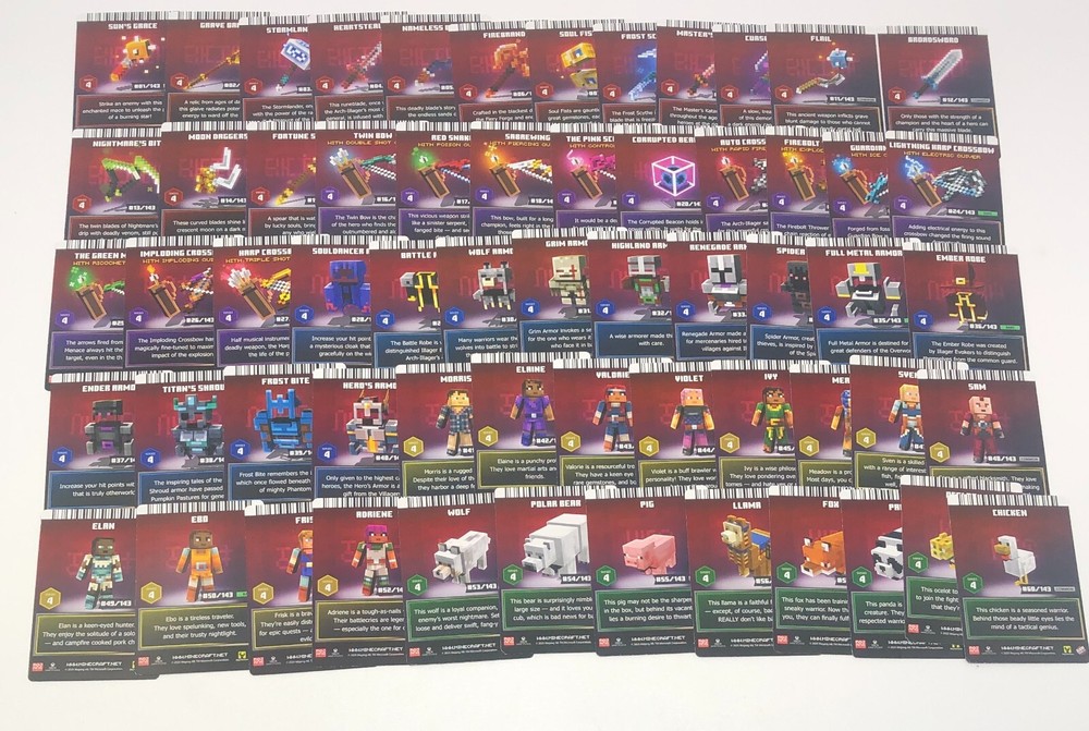 Minecraft Dungeons Arcade Cards Series 4 (#1-#60) Complete Base Set