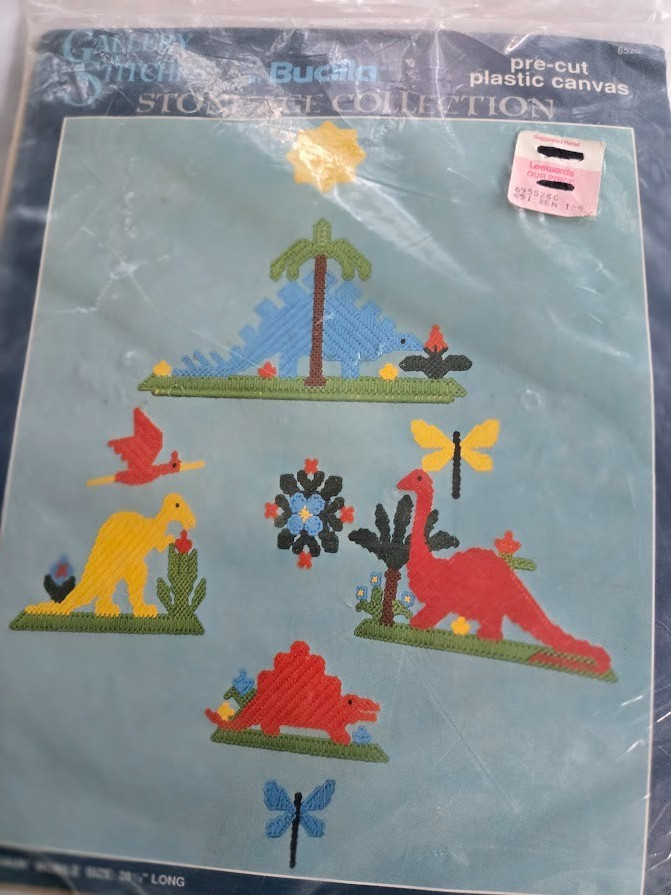 Bucilla Pre-Cut Plastic Canvas Dinosaur Mobile Dick Martin