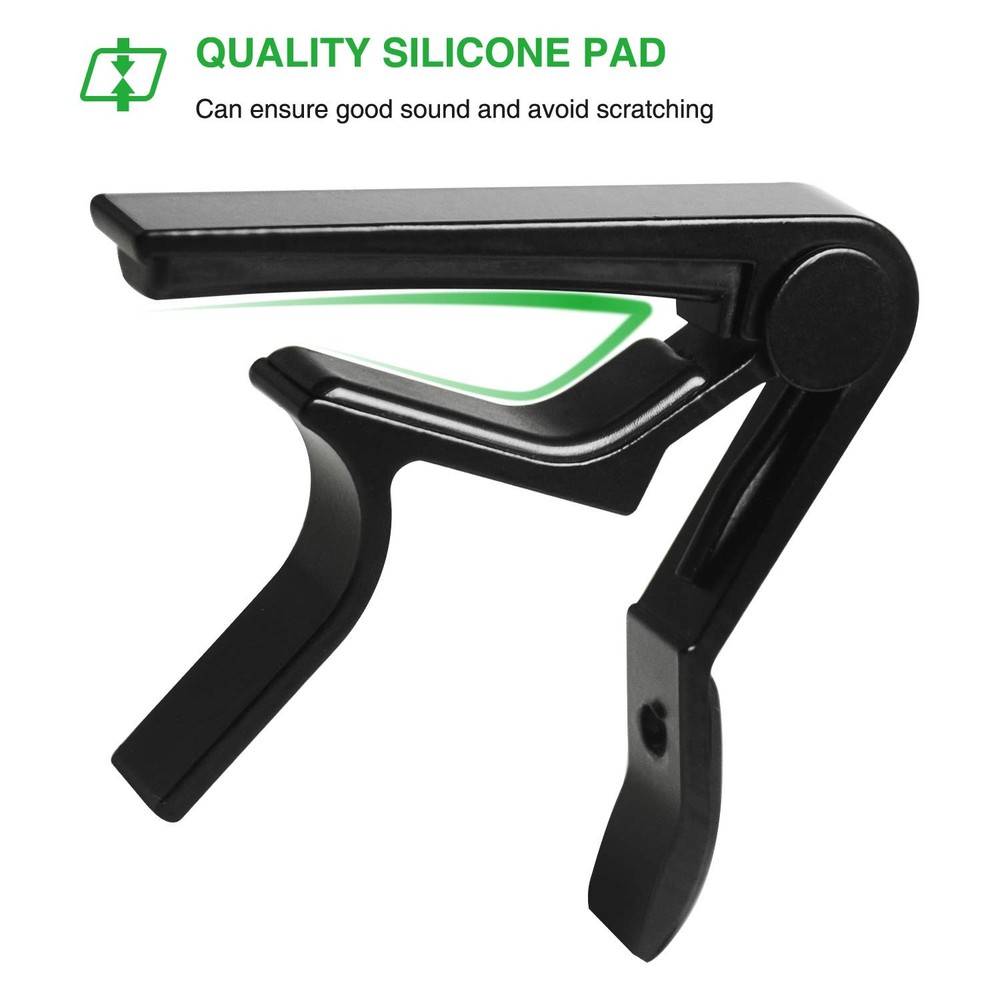 Guitar Capo for 6String Acoustic & Electric Guitars Black Accessory