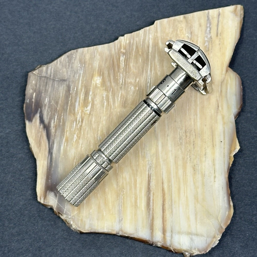 Vintage Gillette Gold Fat Boy Adjustable Razor E3