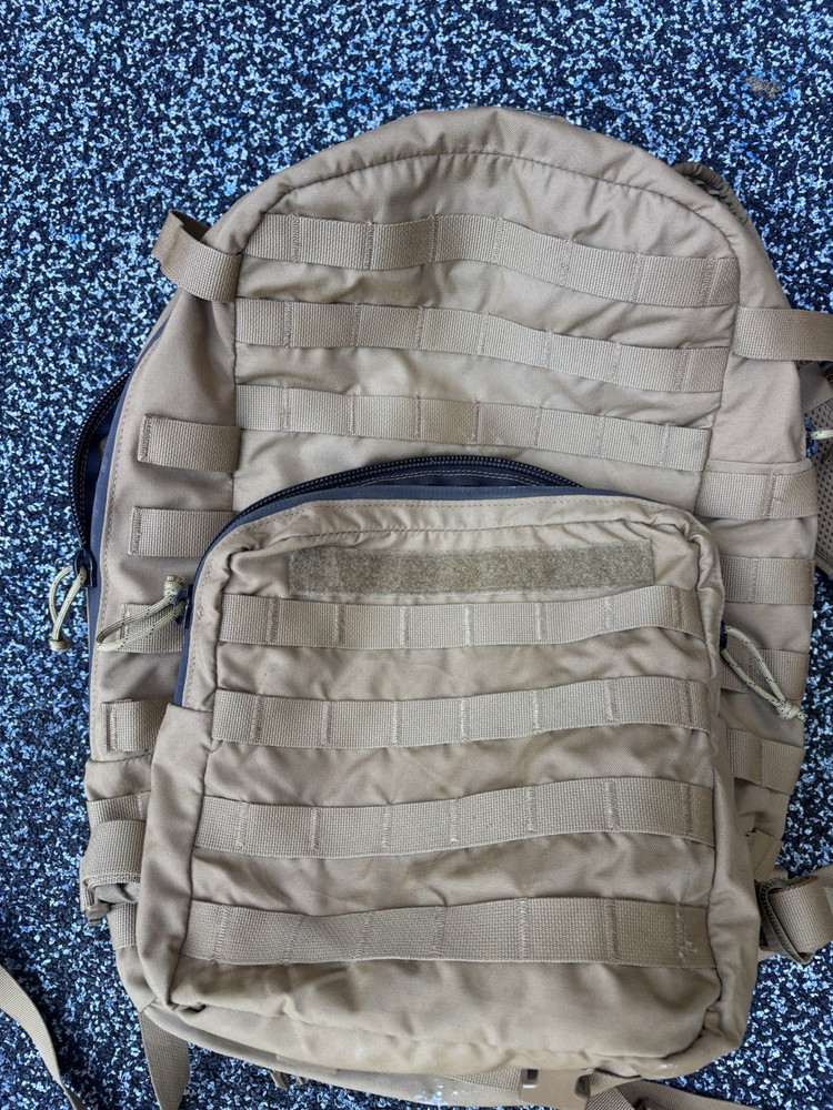 USMC Assault Pack Tactical Backpack Coyote Brown MOLLE Zip Closure