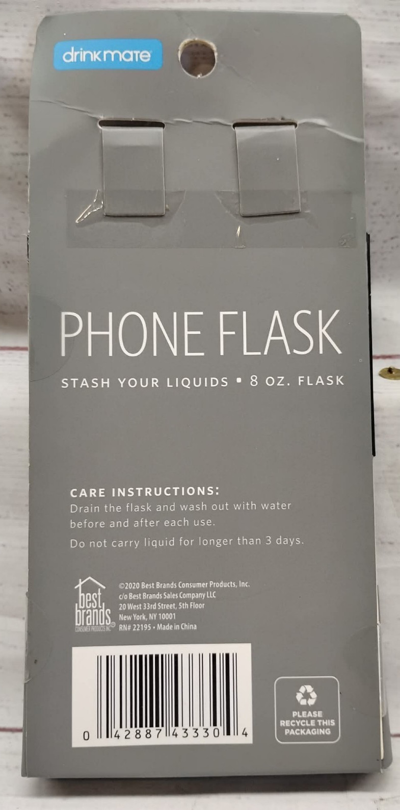 Drinkmate Phone 8oz Plastic Hidden Alcohol Flask - Stash Liquids Concerts Sports