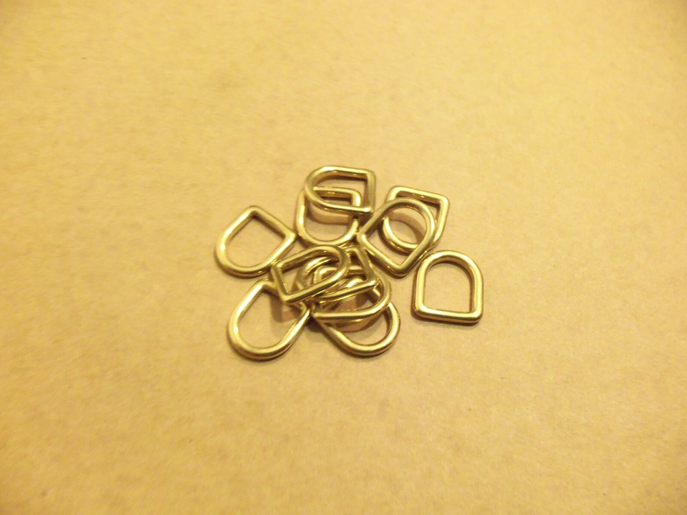 1/2" Solid Brass Light Weight D Rings (Pack Of 25)