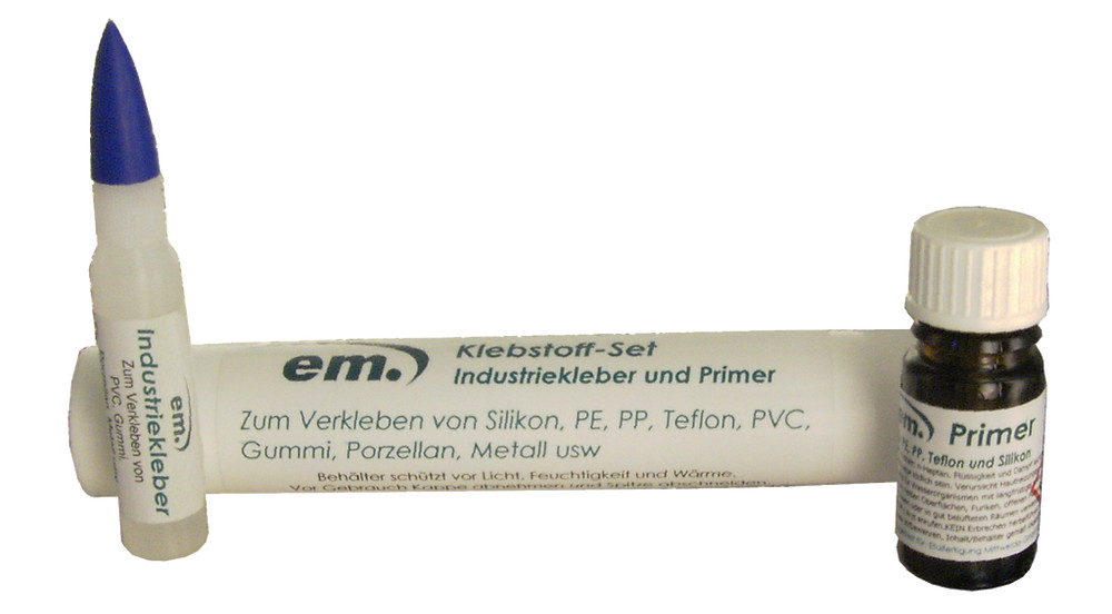 Klebstoffset zum Kleben von Silikon