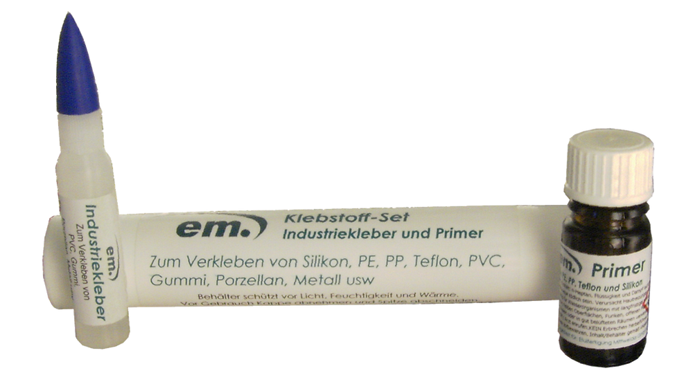 Klebstoffset zum Kleben von Silikon