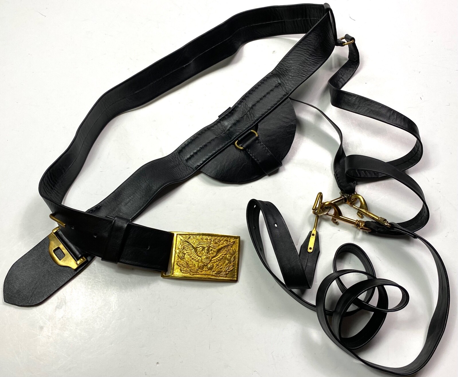 CIVIL WAR US UNION NCO SARGENT M1851 LEATHER SWORD SABER BELT & BUCKLE