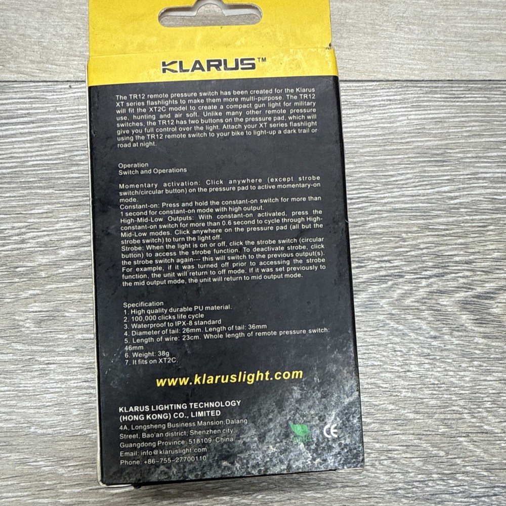 KLARUS TR12 Dual Remote Swtich Multi-Functional Tactical Switch For XT Series