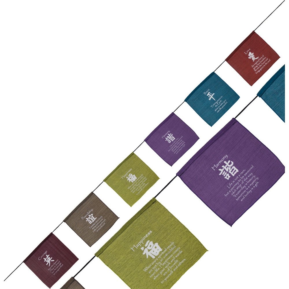 The New Age Source Cotton Flag String Six Wishes Each Multicolor Standard