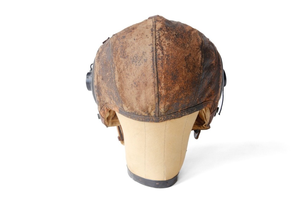 WW2 US Air Force Type A-11 Wired Leather Flight Helmet Cap Extra Large USAF