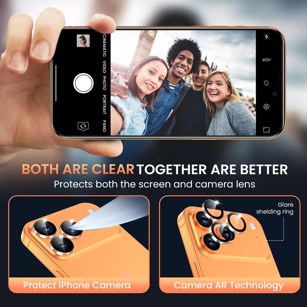 3 Pack Screen Protectors & 1 Set Camera Lens Protector for iPhone 17 Pro Max 6.9