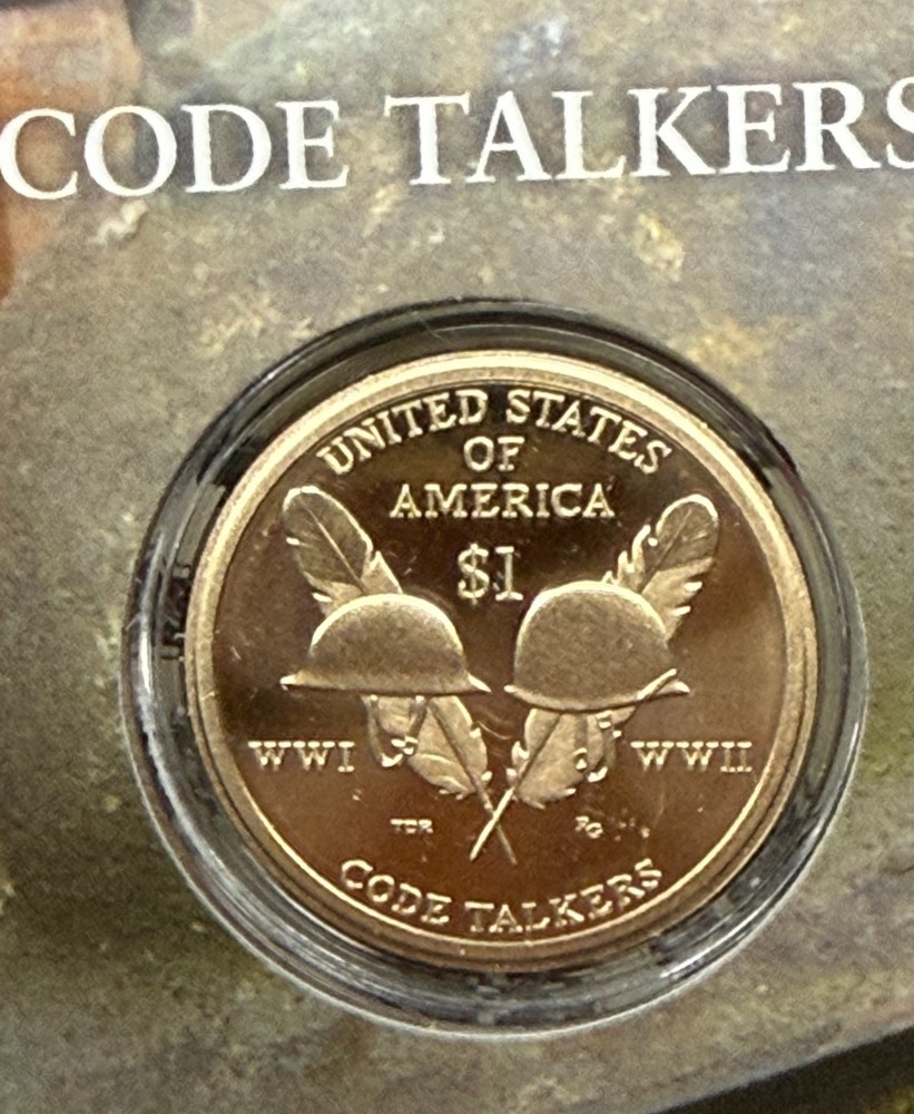 ✯ 2016 S Sacagawea $1 Coin & Currency Set Native American Code Talker