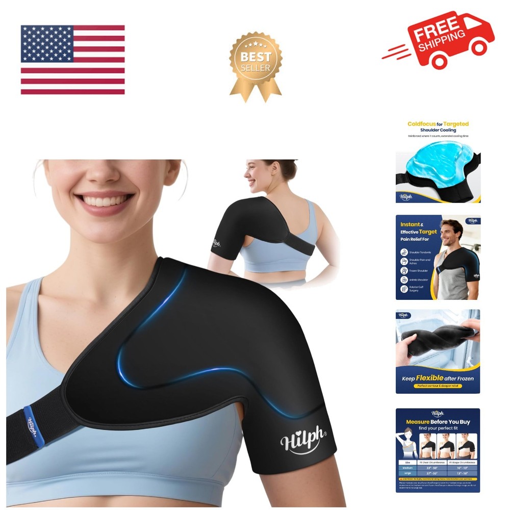 Shoulder Ice Pack Wrap for Rotator Cuff & Arm, Double-Layer Gel Shoulder Cold...