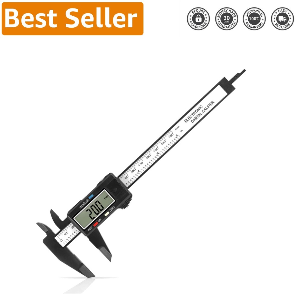 Versatile Digital Caliper 0-6” with Easy Read LCD and Scratch-Free Precision