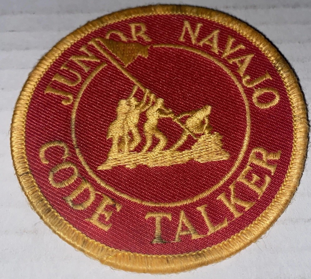 Vintage Junior Navajo Code Talker Patch 3” Diameter Iron On Embroidered Circle