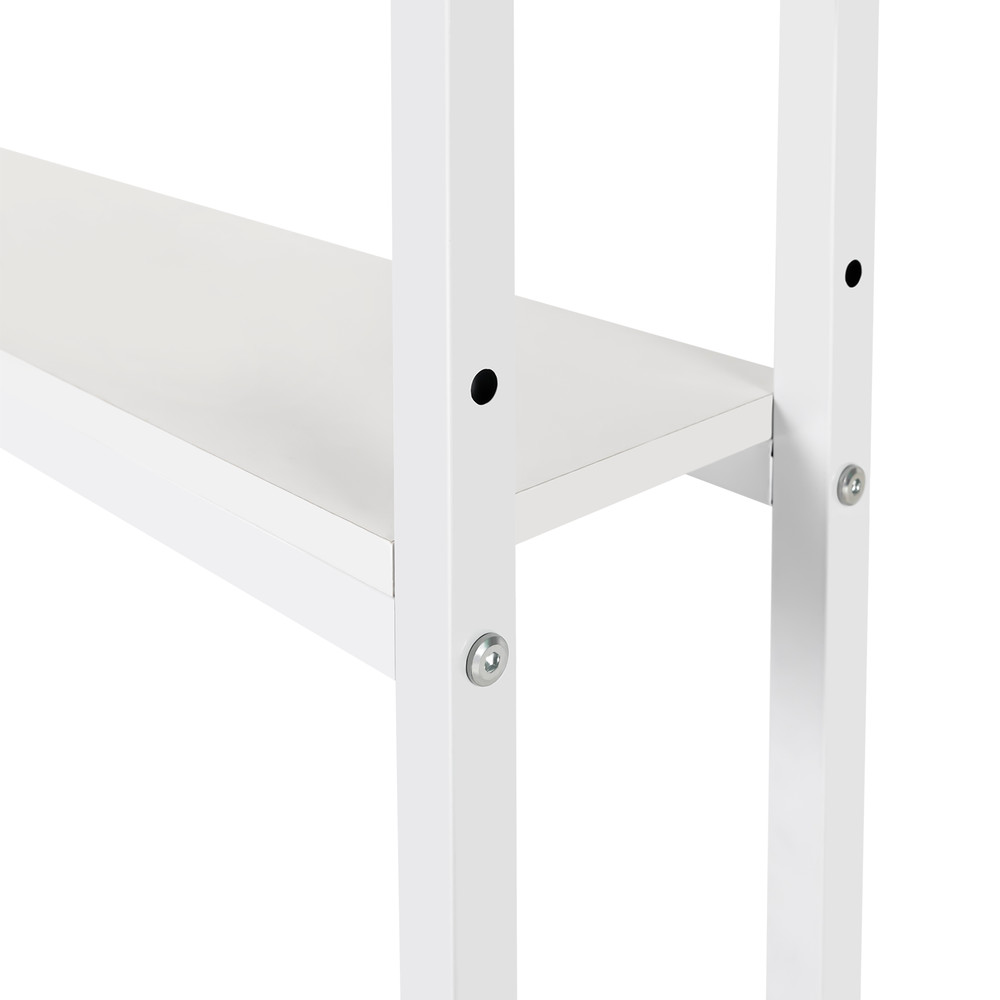 White Desktop Bookshelf Storage Organizer Computer Desk Shelf Display Rack