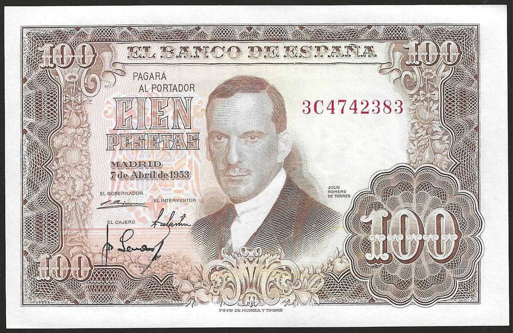 SPAIN, 100 Pesetas 1953 P-145a ☆UNC☆