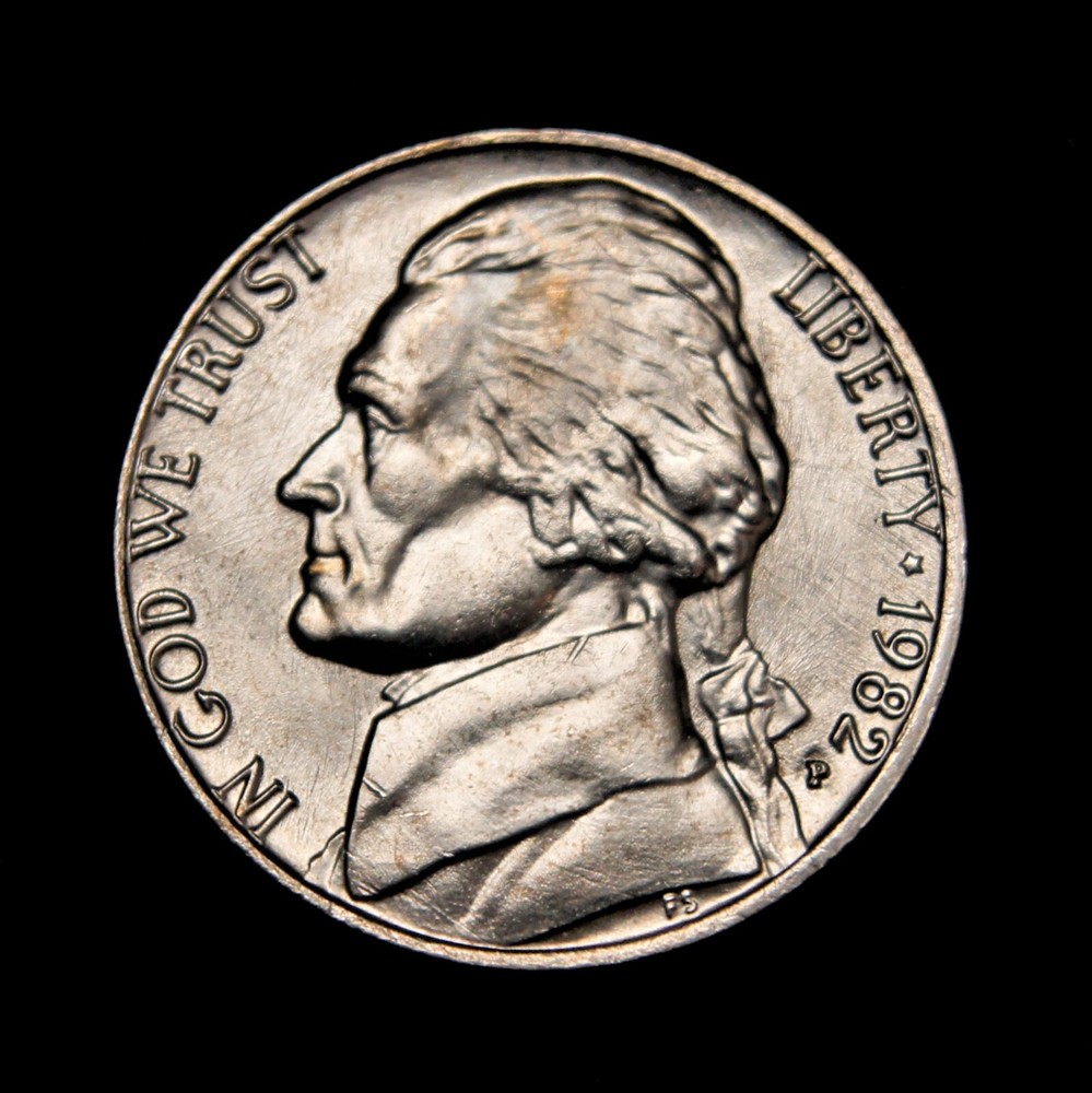 1982 Jefferson Nickel  BU+++++