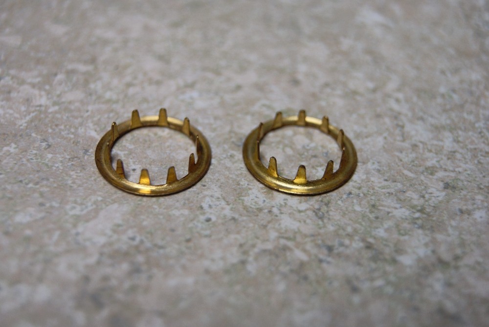 TWO SOLID BRASS GROMMETS 5/8 NEW CLOCK PARTS