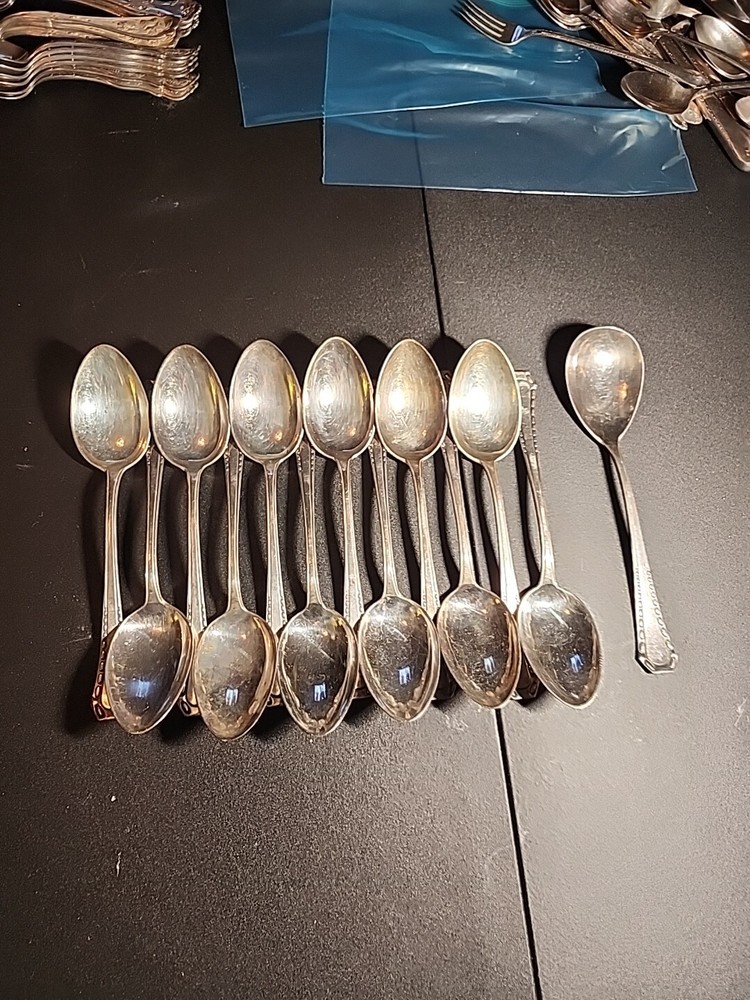 Vintage Neoveda 60 Silber Flatware Lot 13 Pc. Serving Spoons