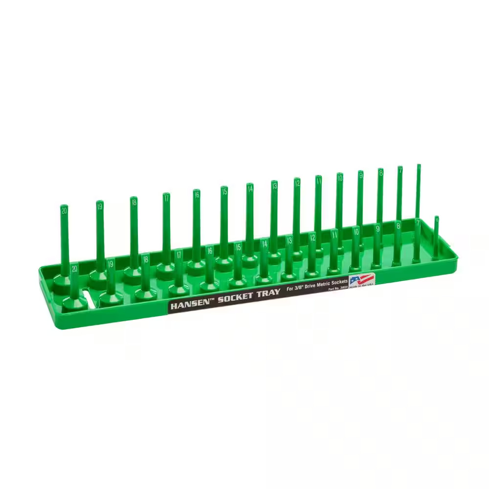 3/8 In. Drive Metric Regular and Deep Socket Holder in Green