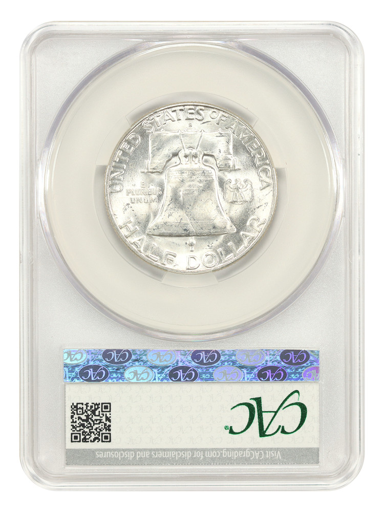 1952-S 50C CACG MS64FBL - Franklin Half Dollar
