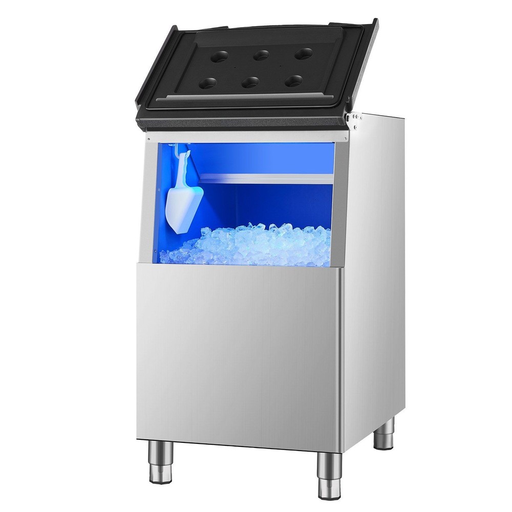250lb High-Density Ice Bin with Scratch-Resistant Stainless Face