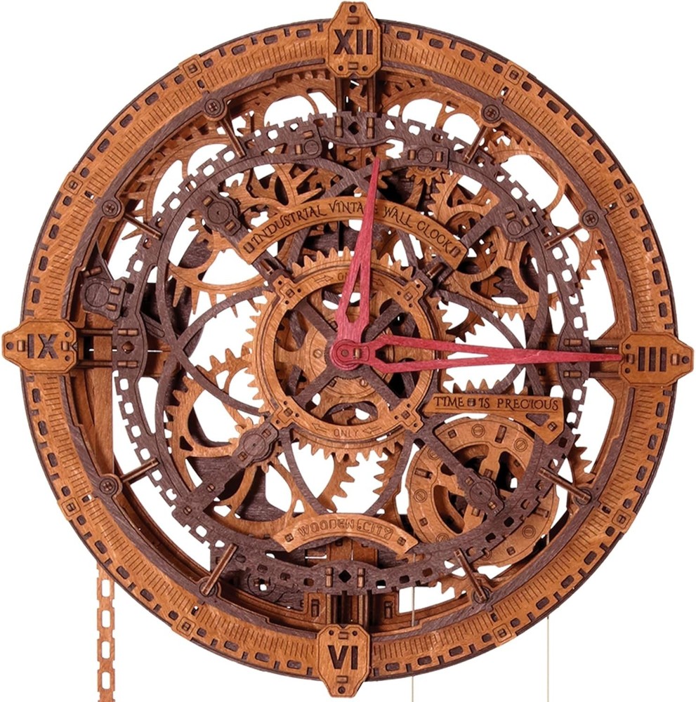 Mechanical Wall Clock Kit for Adults - DIY Steampunk Puzzle