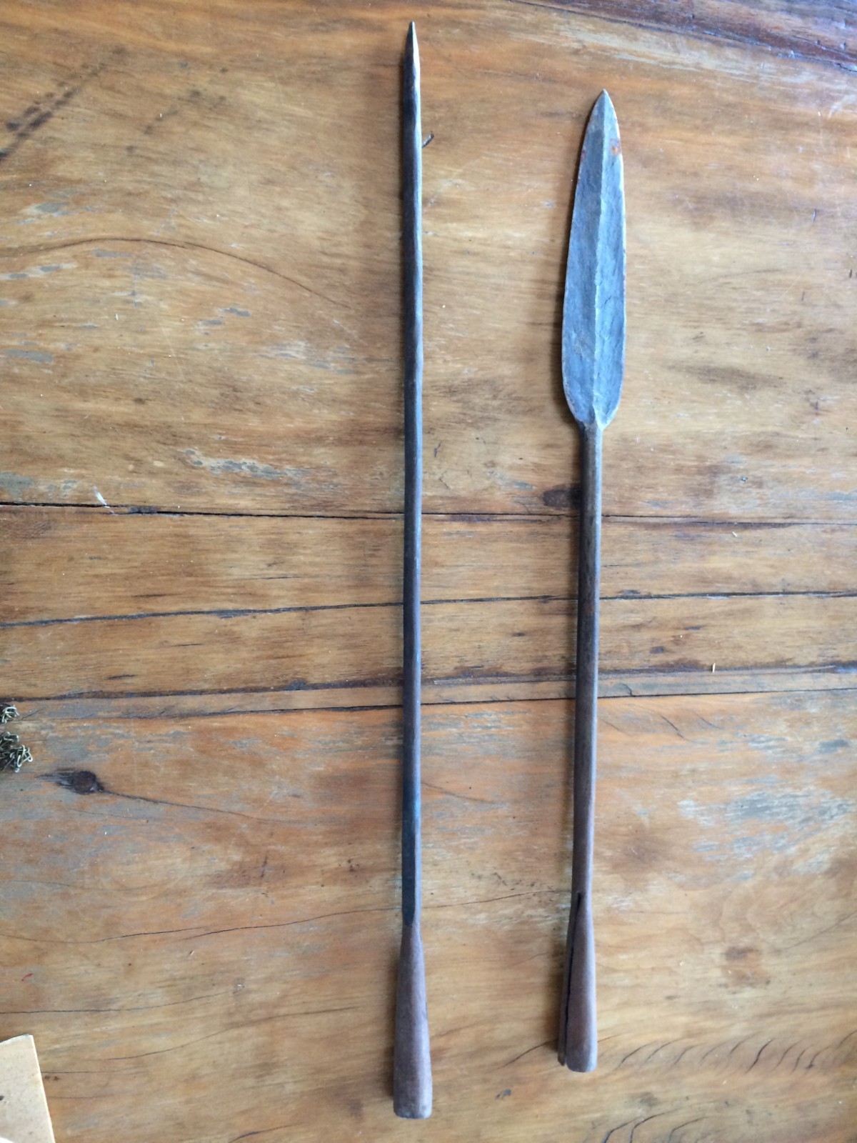 Vintage Handmade Metal Spear Bayonet Set 21-22 in Used