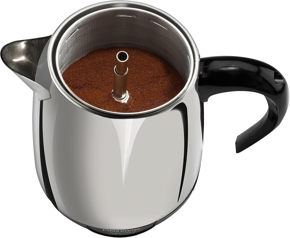Electric Coffee Percolator Stainless Steel Basket Automatic Keep Warm 4 Cup