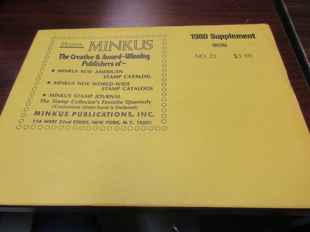 "MINKUS"  STAMP CATALOG 1980  SUPPLEMENT  GHANA  #23  W/FREE SHIPPING!!!