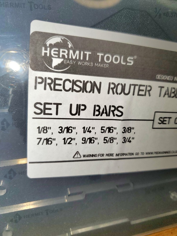 Hermit Tools Precision Router Table Set Up Bars