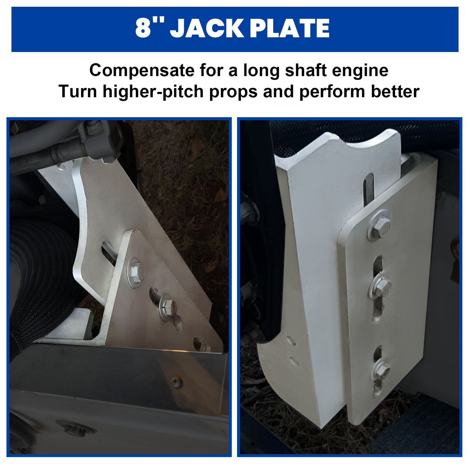 Aluminum 8'' Adjustable Outboard Boat Manual Jack Plate Motor Setback #JPL4800