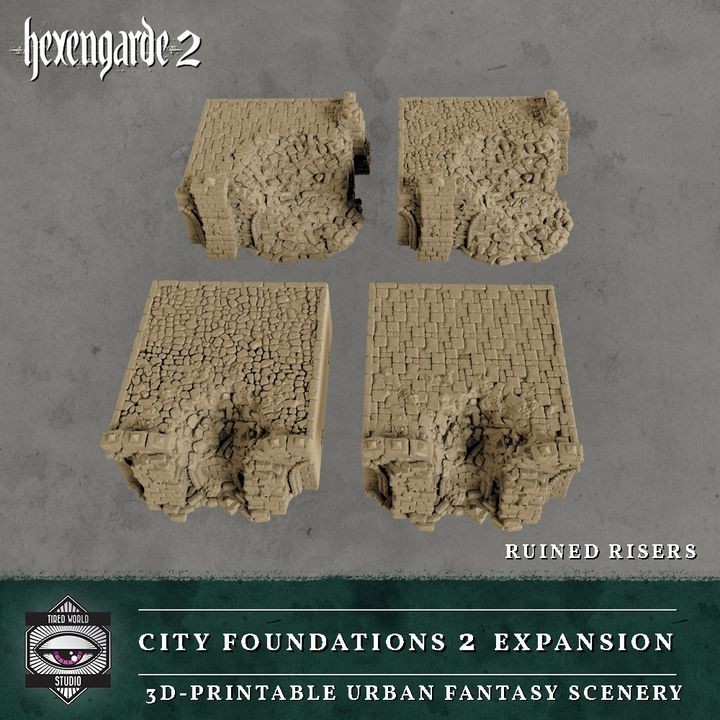 Hexengarde City Foundations COMPLETE RISER TILES Mordheim Trench Crusade Terrain