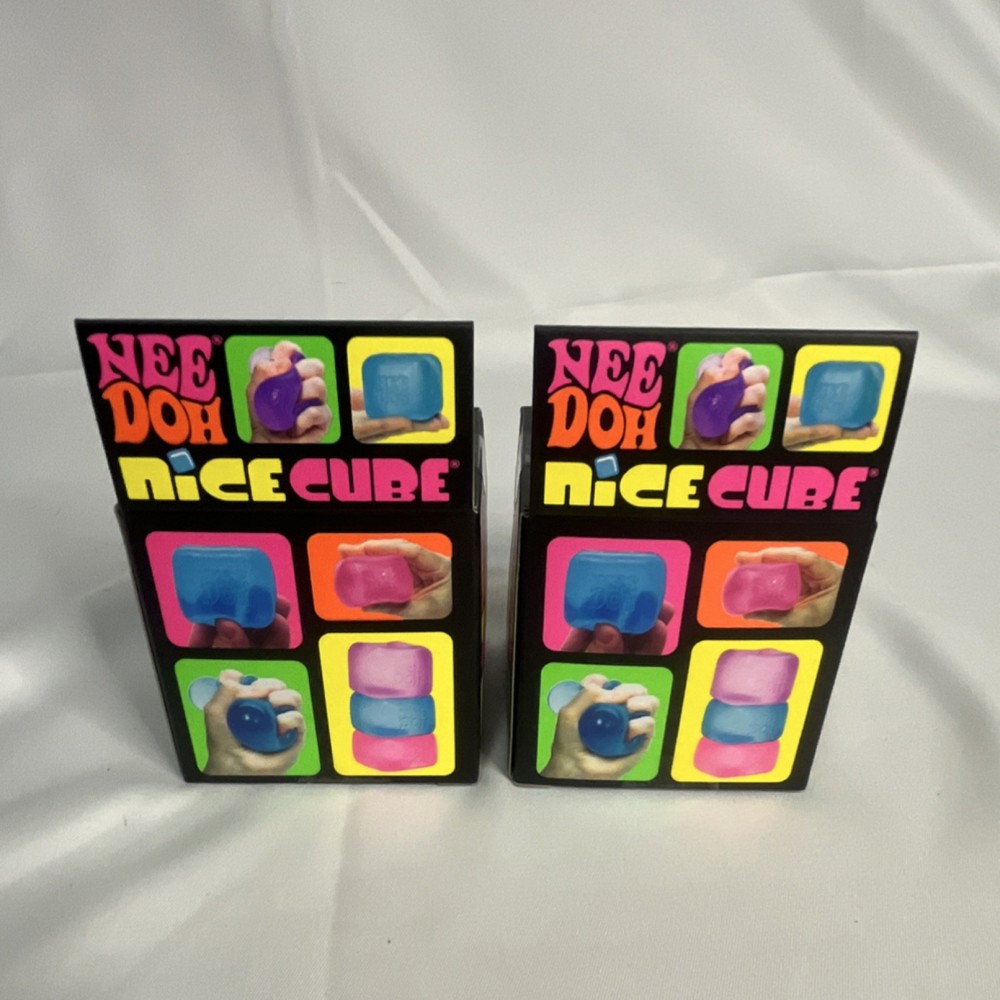 Schylling Nee Doh Nice Cube Super Solid Squish Blue & Pink Sensory Toy