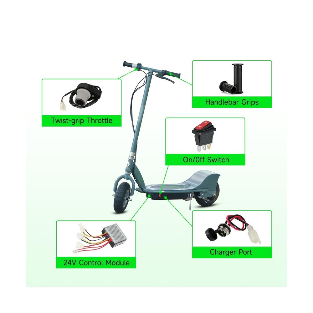 24V Controller and Throttle Compatible with Razor E200 E300 Electric Scooter ...