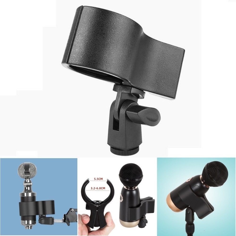 Microphone Clip Clamp Adjustable Large With 3/8 Adapter Break-resistant