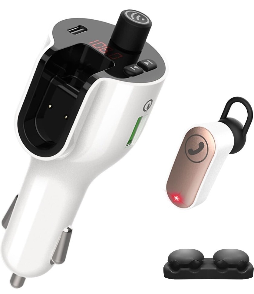 JUUPEKKIY Bluetooth Car Adapter,Wireless Car Charger Adapter w/ Bluetooth FM 243