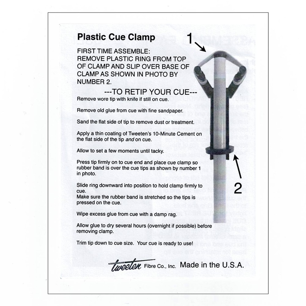 Plastic Pool Billiard Cue Tip Clamp
