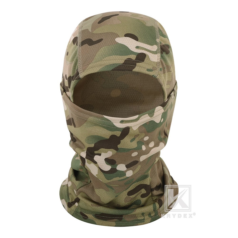 KRYDEX Tactical Face Mask Balaclava Full Head Neck Wrap Quick Dry Camouflage MC
