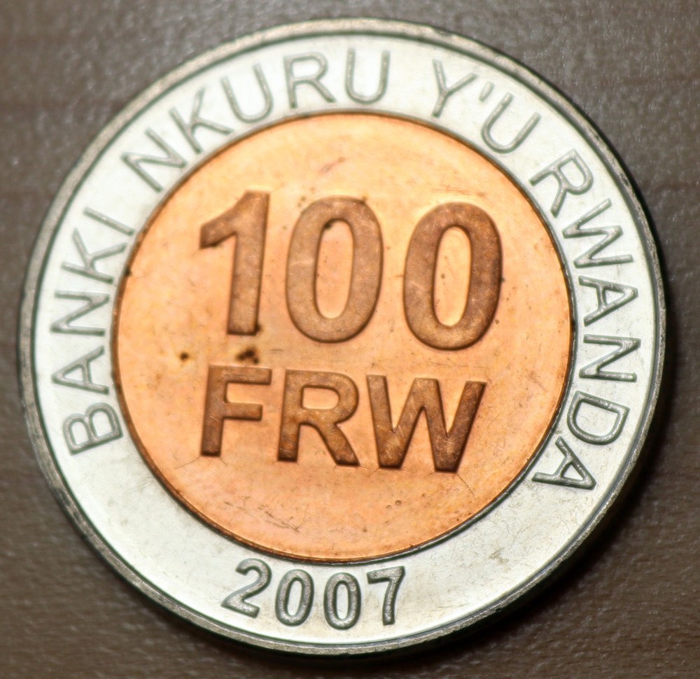 2007 Rwanda 100 Francs Bimetallic