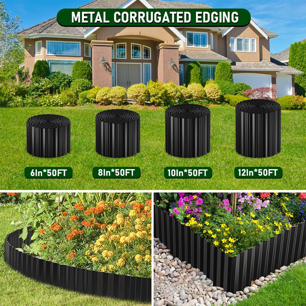 Galvanized Steel Corrugated Edgings for Landscape Garden Edgings Lawn Border DIY