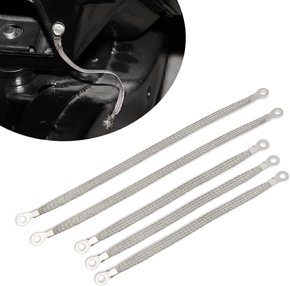 10PCS Car Truck Firewall Engine Body Engine Ground Strap Tinned Copper Cable Kit