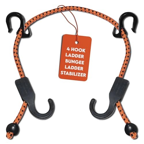 - Adjust-A-Hook Ladder Bungee - Ladder Stabilizer Hook – Single Orange Bungee