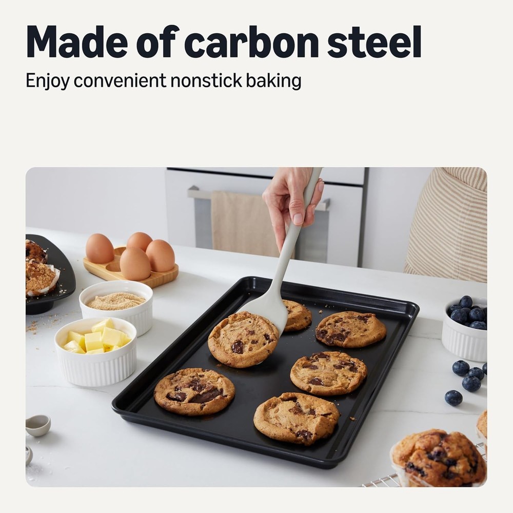 6 Piece Nonstick Bakeware Set Stackable Dishwasher and Oven-Safe