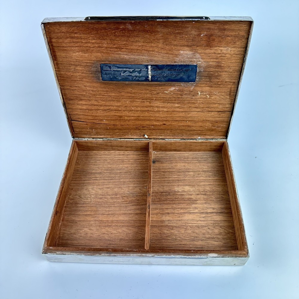 Vintage German Solid Sterling Silver Cigar / Cigarette Box 18.5cm