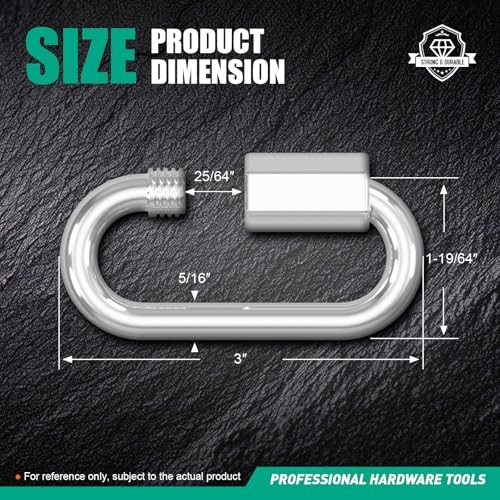 20 Pack Quick Links Chain Connectors, Galvanized Chain Locking Hooks, 620LBS