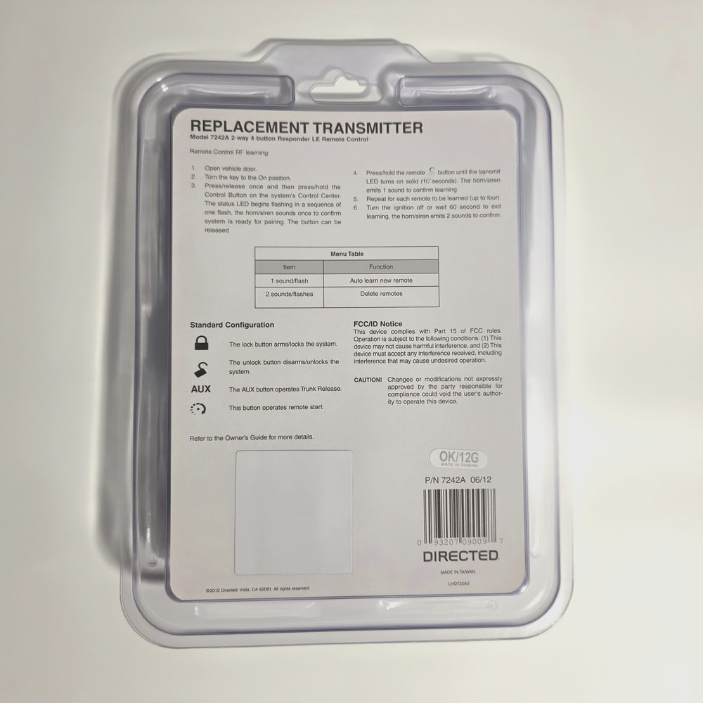 Automate 7242A Responder 2-Way 4-Button Replacement Remote Transmitter NEW!