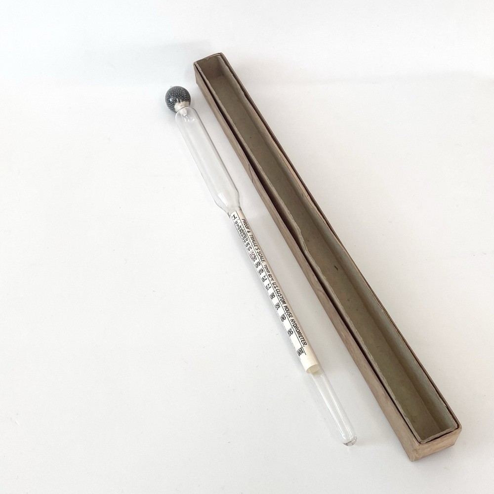 Hydrometer Proof & Tralle’s Scale Alcohol Spirits % Measurement Tool Vintage