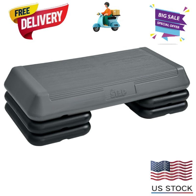 Aerobic Platform Circuit Size Steppers Exercise w/Risers Adjustable Home Workout