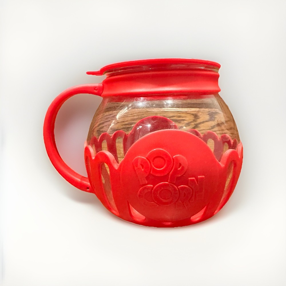 Glass Popcorn Popper Microwave Micro Pop 3 Qt Ecolution Red